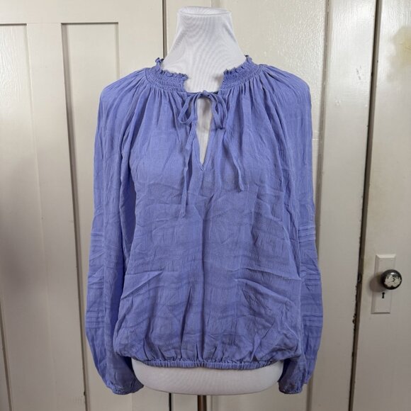 Sanctuary Women's Blouse Cooler Nights Peasant Tie Neck Lavender Size XXL NEW - Picture 3 of 12